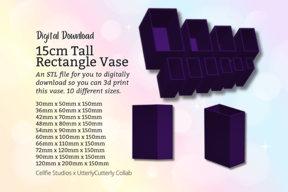15cm Tall Rectangle Vase STL File - Digi: A Practical Guide for 3D Printers