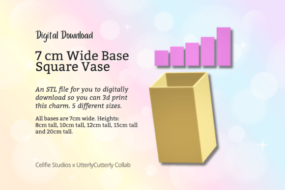 7cm Wide Base, Square Vase STL File - Di: A Versatile 3D Printing Project