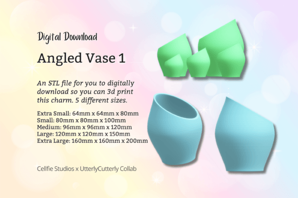Angled Vase 1 STL File - Digital Download