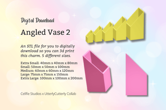 Angled Vase 2 STL File - Digital Download