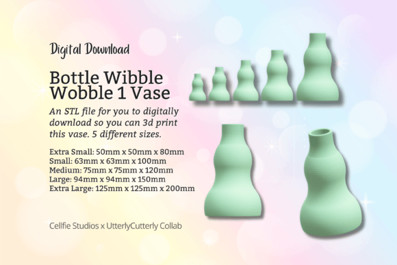 Bottle Wobble Vase 1 STL File - Digital