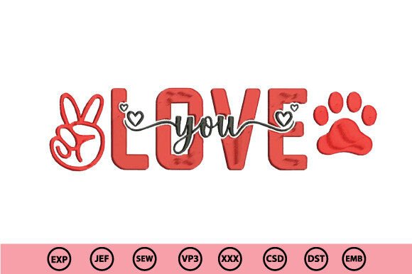 Bringing Romance to Life with the Paw Heart Love Embroidery Design