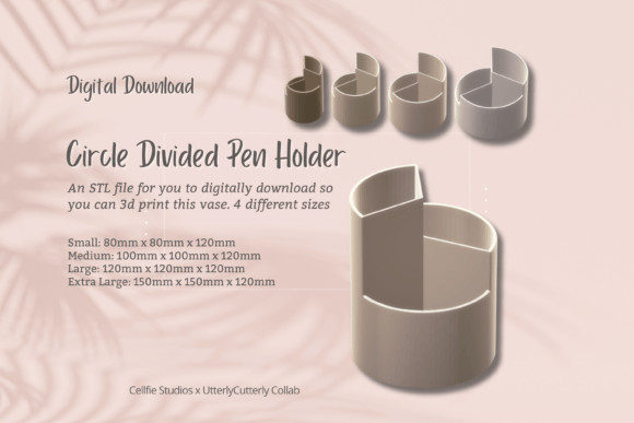 Circle Pen Pot 1 STL File - Digital Download for Modern Organization