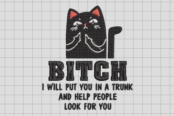 Cool Black Cat with Finger F Embroidery: A Strategic Design Asset for Creators