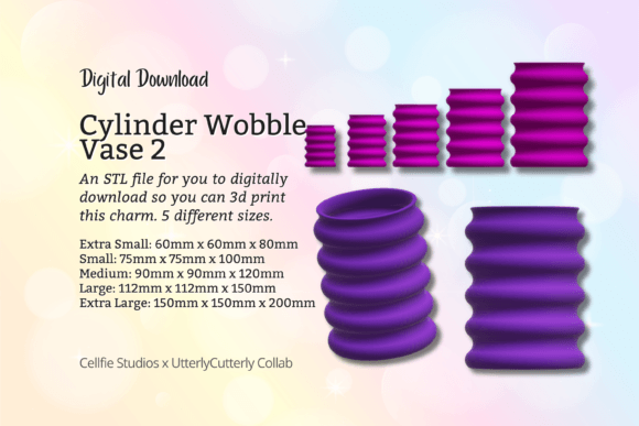 Cylinder Wobble Vase STL File - Digital: A Modern Twist on Vintage Style