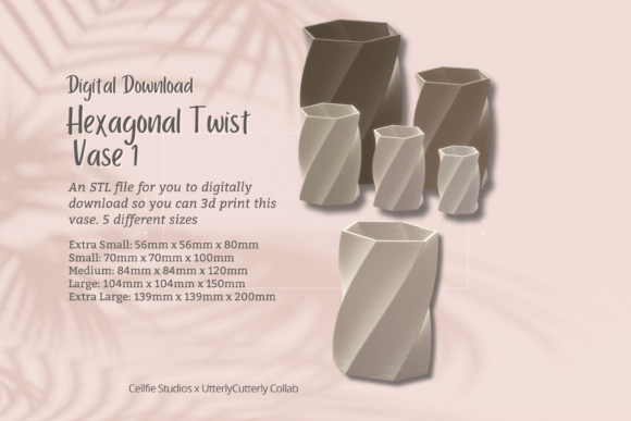 Transform Your Space with the Hexagonal Twist 1 Vase STL File - Digita