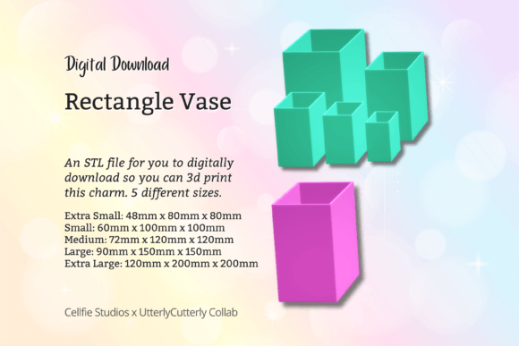 Transform Your Space with the Rectangle 1 Vase STL File - Digital Download