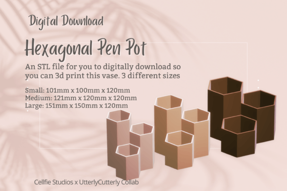 Transform Your Workspace with the Hexagonal Pen Pot 1 STL File - Digital D