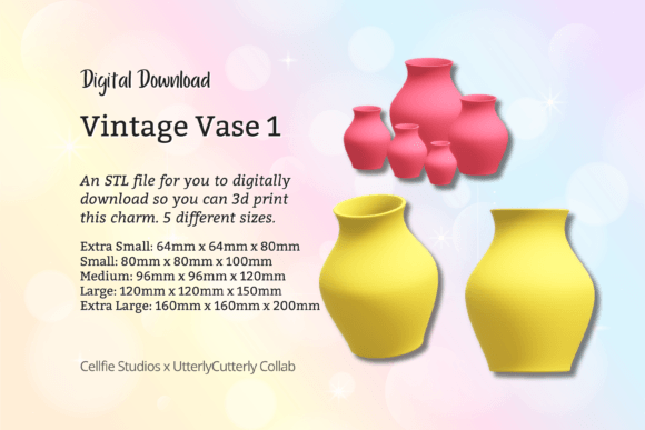 Vintage Vase 1 STL File - Digital Download